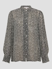 Monsoon Black Arielle Sheer Ditsy Floral Print Blouse - Image 4 of 4