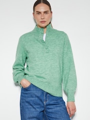 Monsoon Green Connie Half Button Jumper - Image 1 of 3