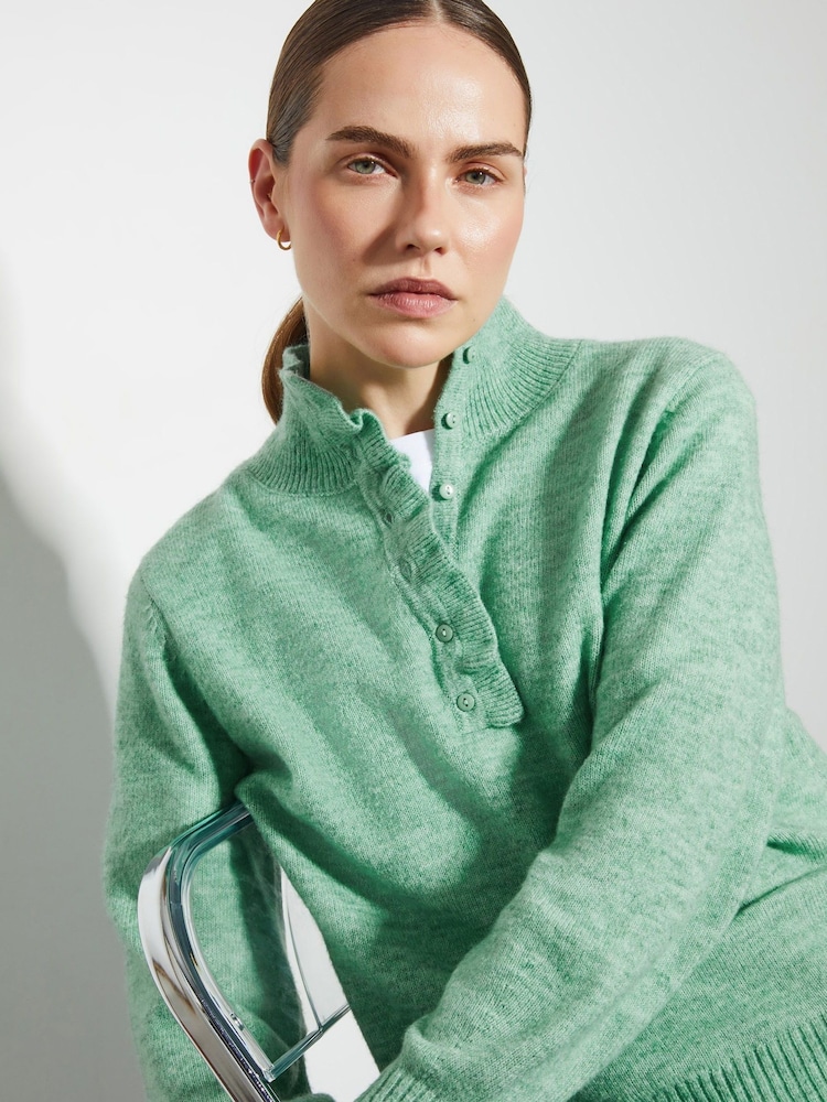 Monsoon Green Connie Half Button Jumper - Image 3 of 3