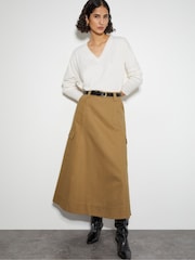 Monsoon Natural Hanna Cargo 100% Cotton Maxi Skirt - Image 1 of 4