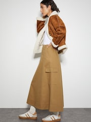 Monsoon Natural Hanna Cargo 100% Cotton Maxi Skirt - Image 2 of 4