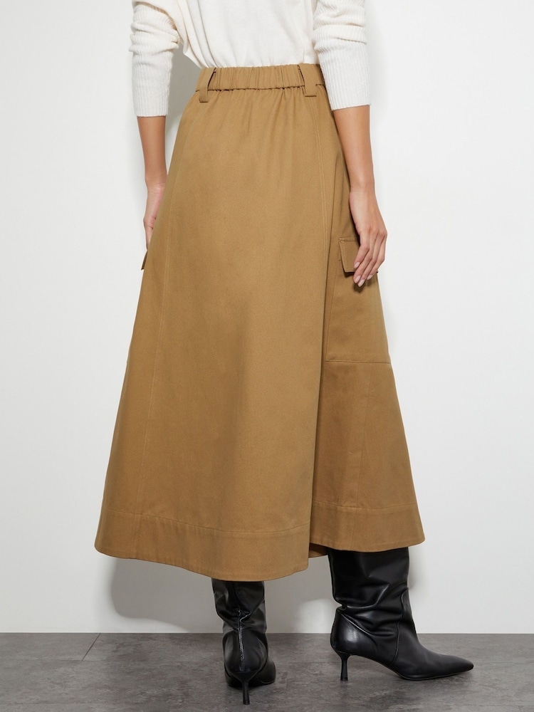 Monsoon Natural Hanna Cargo 100% Cotton Maxi Skirt - Image 4 of 4