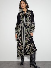 Monsoon Black Sabrina Floral Print Maxi Dress - Image 1 of 3