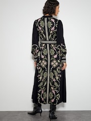 Monsoon Black Sabrina Floral Print Maxi Dress - Image 2 of 3