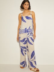 Monsoon White Dinah Leaf Print Trousers - Image 4 of 4