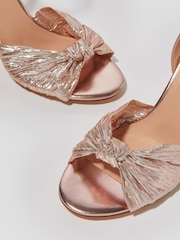 Monsoon Pink Metallic Twist Front Heeled Sandals - Image 2 of 2