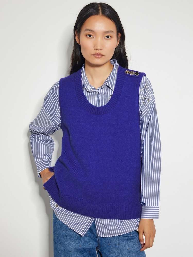 Monsoon Blue Nora Scoop Neck Sweater Vest - Image 1 of 4