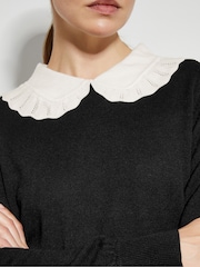 Monsoon Black Cleo Pointelle Collar Jumper - Image 3 of 3