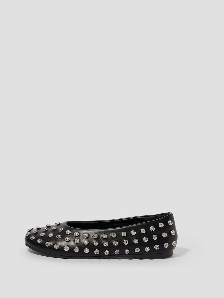 Monsoon Black Julia Jewel Ballet Flats - Image 1 of 2 Monsoon Black Julia Jewel Ballet Flats - Image 1 of 2