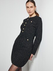 Monsoon Black Saskia Sparkle Knit Mini Dress - Image 2 of 3