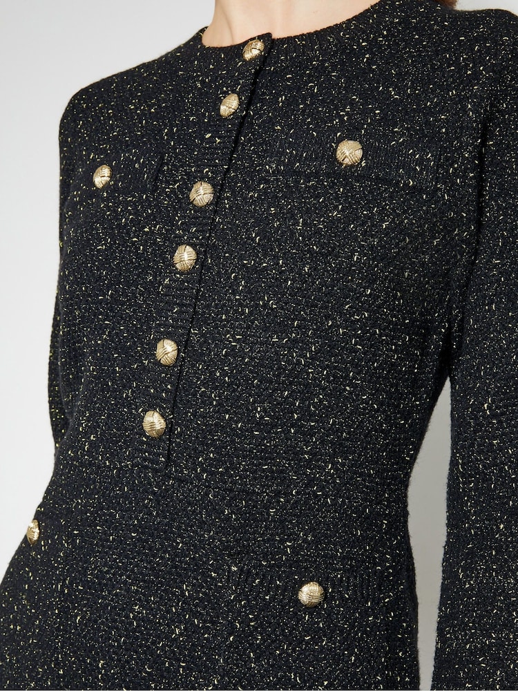 Monsoon Black Saskia Sparkle Knit Mini Dress - Image 3 of 3