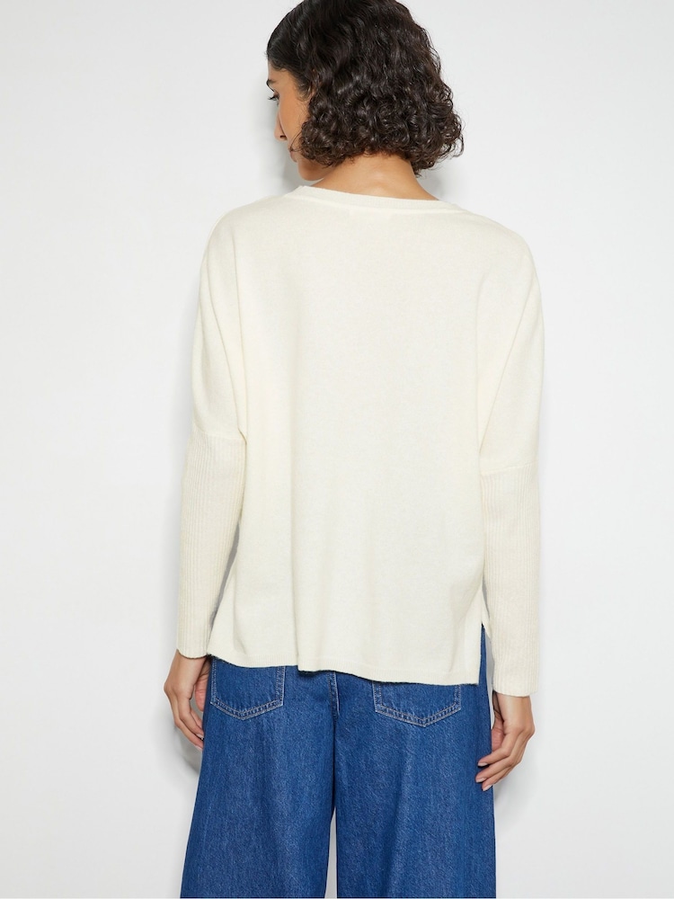 Monsoon Natural Vicki V-Neck Jumper - Image 2 of 4