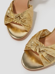 Monsoon Gold Metallic Twist Front Heeled Sandals - Image 2 of 2