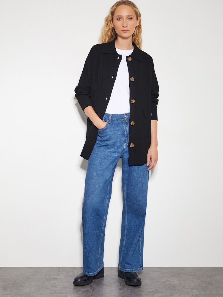 Monsoon Black Nina Knit Utility Jacket - Image 2 of 4