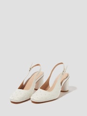 Monsoon Natural Pelia Pearl Satin Slingback Heels - Image 1 of 2
