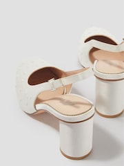 Monsoon Natural Pelia Pearl Satin Slingback Heels - Image 2 of 2