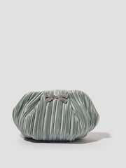 Monsoon Green Pen Plisse Satin Clutch Bag - Image 1 of 2