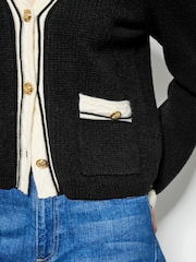 Monsoon Black Pia Contrast Trim Cardigan - Image 3 of 3