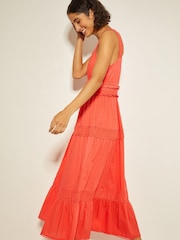 Monsoon Orange Sonya Embroidered 100% Cotton Maxi Dress - Image 2 of 3