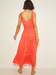 Monsoon Orange Sonya Embroidered 100% Cotton Maxi Dress - Image 3 of 3