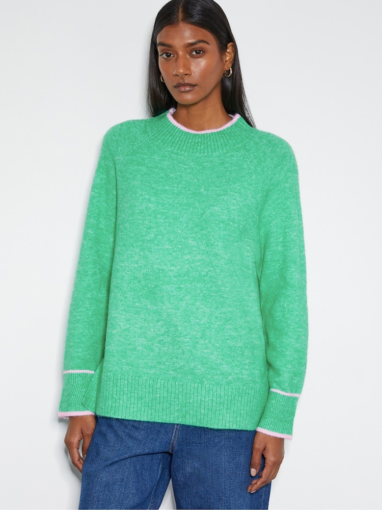 Monsoon Green Oversized OTI Mock Neck Jumper - Image 1 of 3