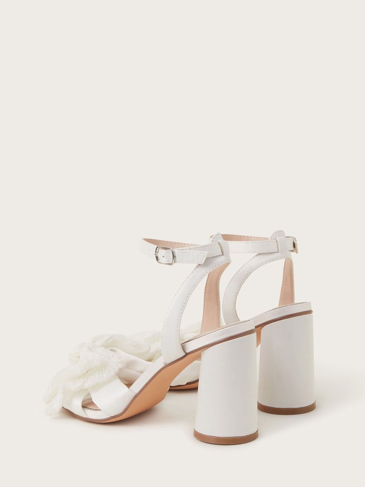 Monsoon Natural Kia Lace Bow Heeled Sandals - Image 2 of 2
