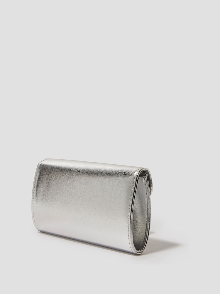 Monsoon Selena Bow Metallic Clutch Bag - Bild 1 von 2