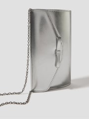 Monsoon Selena Bow Metallic Clutch Bag - Bild 2 von 2