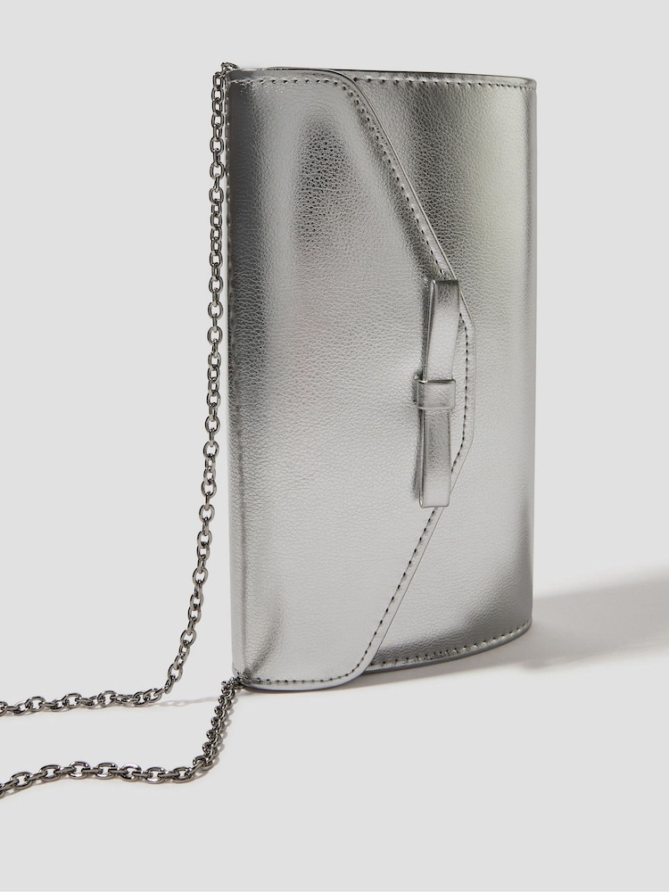 Monsoon Selena Bow Metallic Clutch Bag - Bild 2 von 2