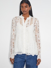 Monsoon Natural Lottie Lace Shirt - Image 1 of 3