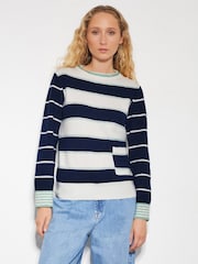 Monsoon Blue Sutton Stripe Jumper - Image 1 of 4