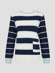 Monsoon Blue Sutton Stripe Jumper - Image 4 of 4