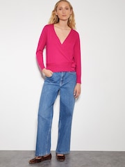 Monsoon Pink Riley Wrap Jumper - Image 2 of 4