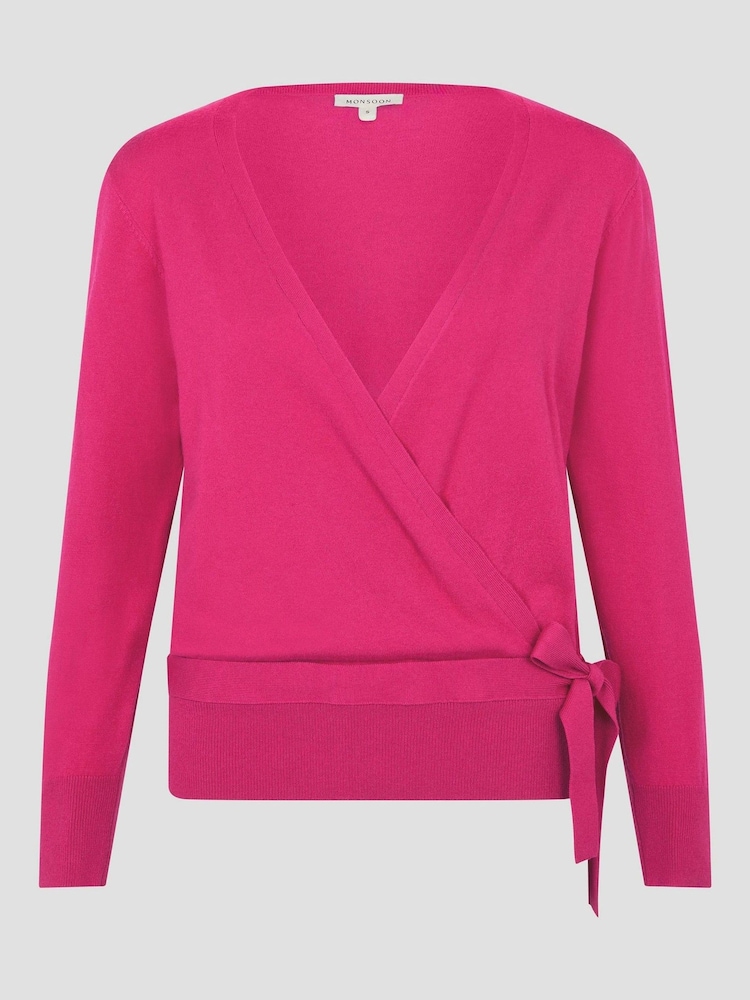 Monsoon Pink Riley Wrap Jumper - Image 4 of 4