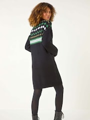 Roman Black Nordic Print Knitted Jumper Dress - Image 2 of 5