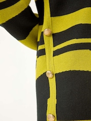 Roman Yellow Abstract Print Longline Stretch Jumper - Image 5 of 5
