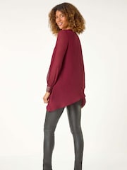 Roman Red Embellished Detail Layered Top - Image 3 of 5