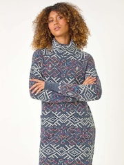 Roman Grey Roll Neck Knitted Dress - Image 2 of 5