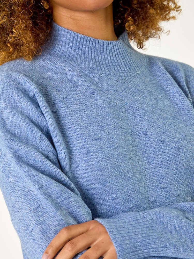 Roman Blue Bobble Stitch Knit Jumper - Image 5 of 5