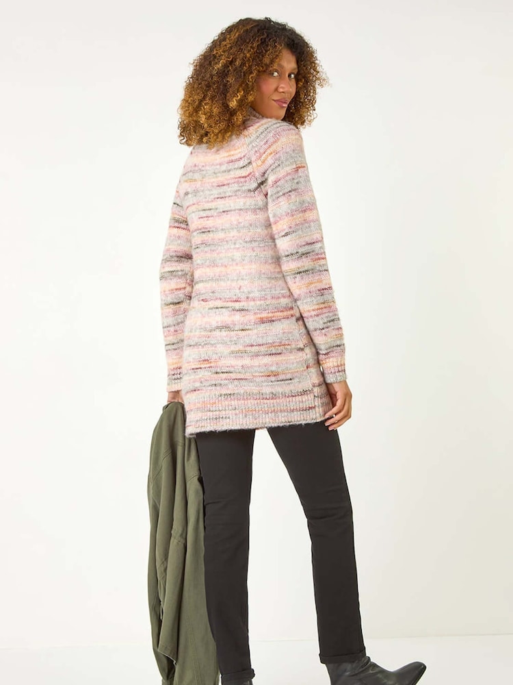 Roman Black Spacedye Roll Neck Tunic Jumper - Image 4 of 6
