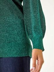 Roman Green Relaxed Shimmer Jumper - Image 5 of 5