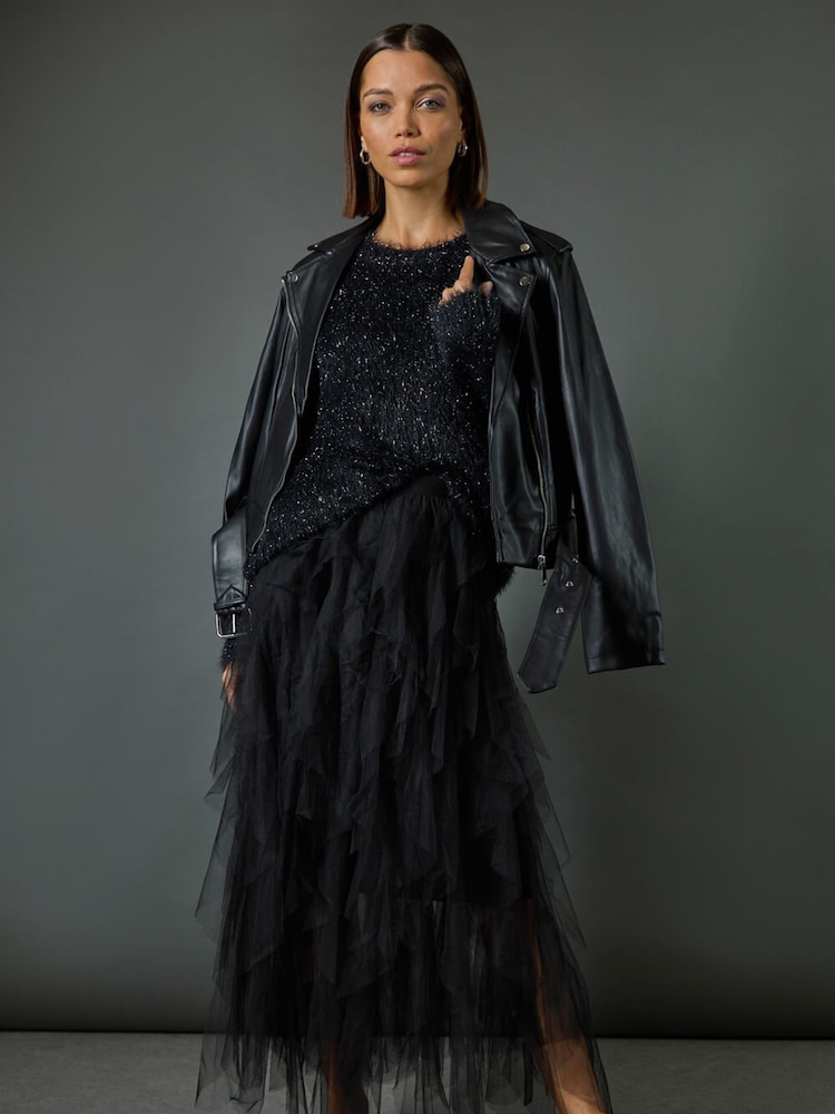 Roman Black Tinsel Detail Knit Jumper - Image 2 of 8