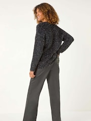 Roman Black Tinsel Detail Knit Jumper - Image 6 of 8