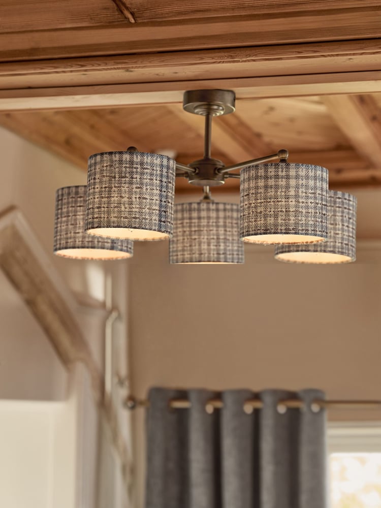 Blue Chesham 5 Light Flush Fitting Ceiling Light - Image 1 of 5