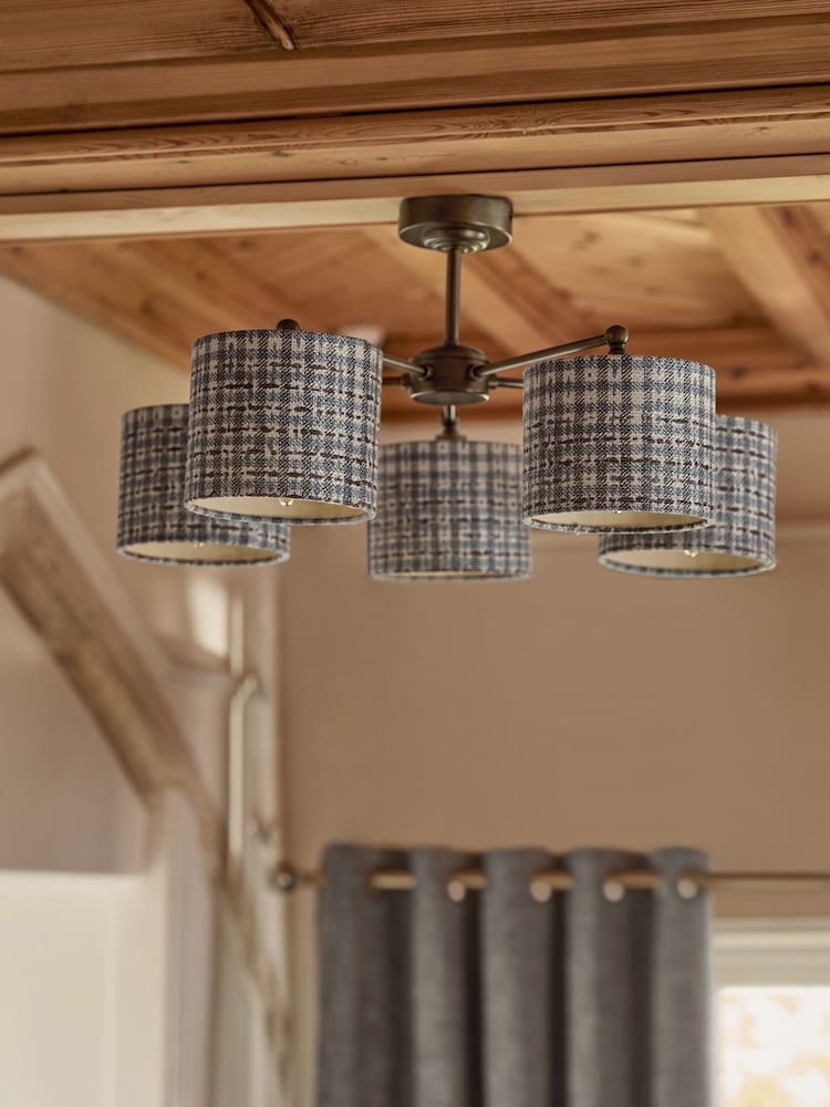 Blue Chesham 5 Light Flush Fitting Ceiling Light - Image 2 of 5