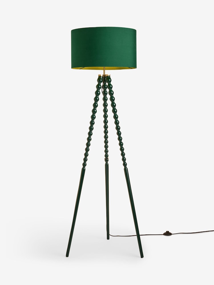 Green Bobbin Tripod Floor Lamp - Image 5 of 5 Green Bobbin Tripod Floor Lamp - Image 5 of 5
