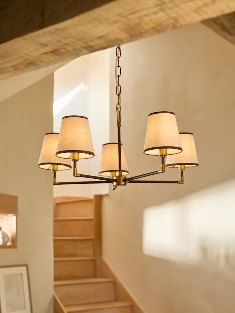 Brass Bentham 5 Light Chandelier - Image 1 of 5 Brass Bentham 5 Light Chandelier - Image 1 of 5