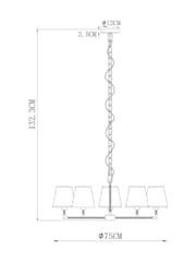 Brass Bentham 5 Light Chandelier - Image 4 of 5