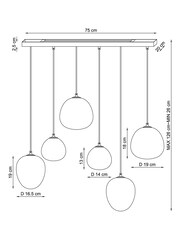 Multi Elodie Linear Pendant Ceiling Light - Image 2 of 2