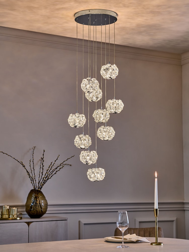 Chrome Fiori 10 Light Cluster Ceiling Light - Image 1 of 5